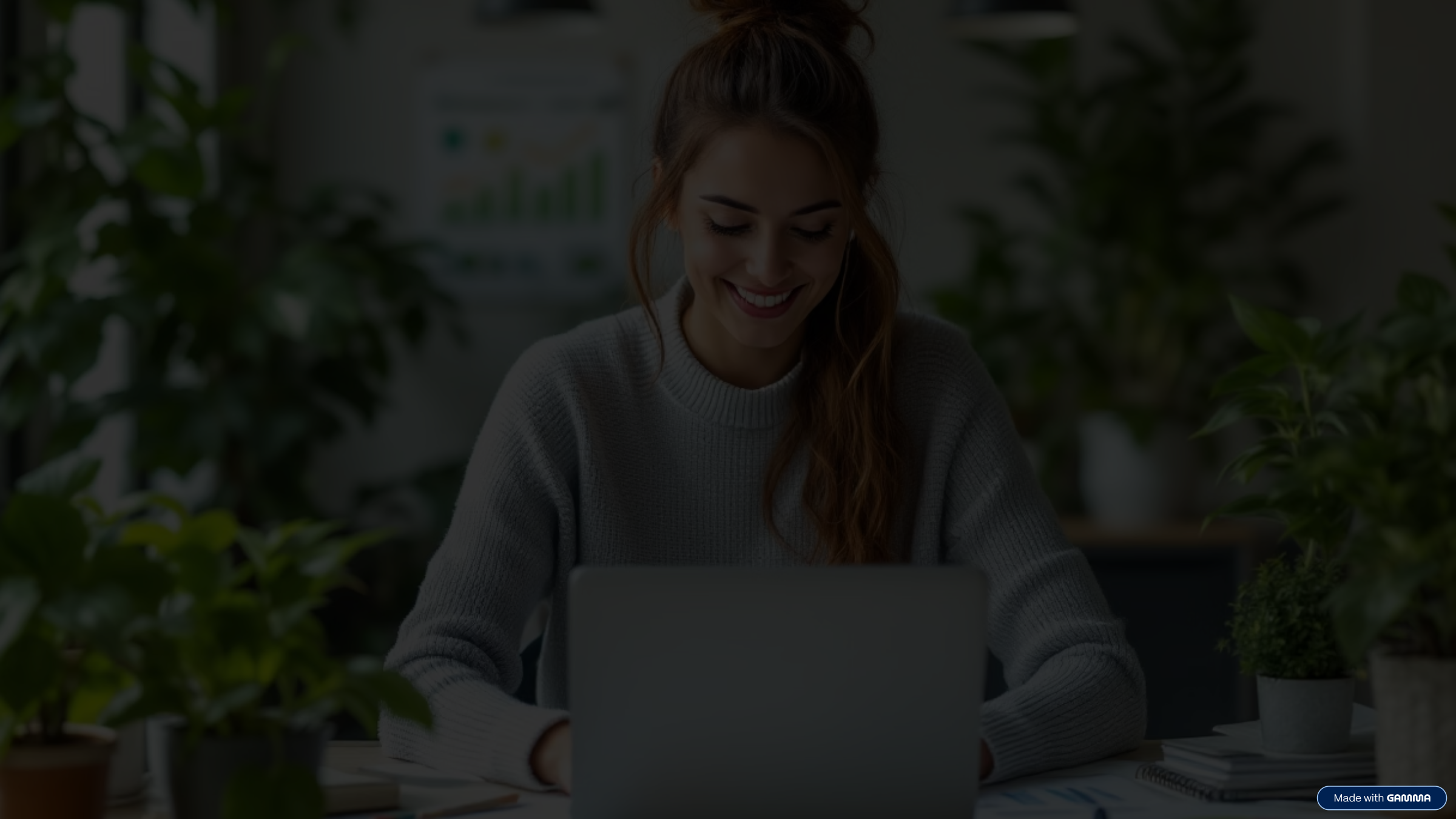 Entrepreneuse souriante travaillant sur son projet